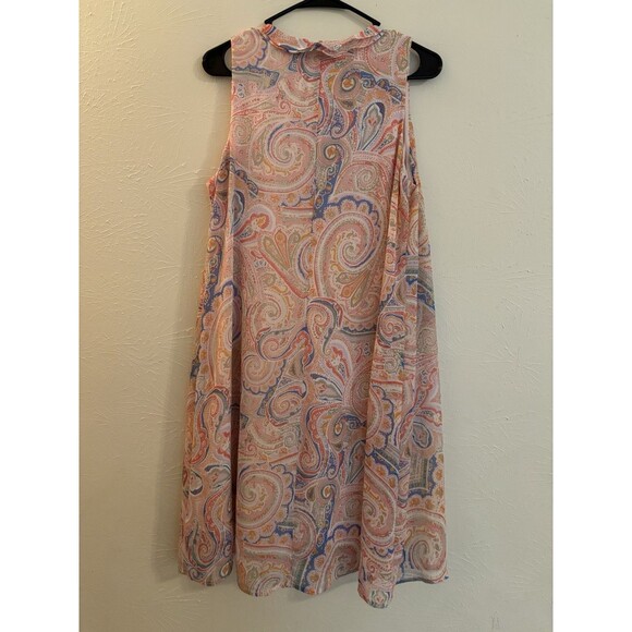 Tommy Hilfiger St. Tropez Pink Paisley Sleeveless Shift Dress Large Coastal - Picture 2 of 6